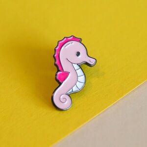Charming Pink Seahorse | Enamel Pin | Fanny Pack Pin | Backpack Purse Lapel Pin